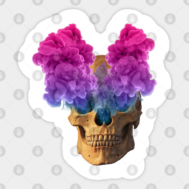 Subtle Bi Flag Halloween Skull Sticker by Gedwolcraeft